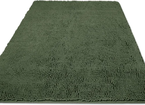 Vista 178 de Yeaban Alfombra de pasillo de baño de 24 x 72 pulgadas, antideslizante, alfombra de baño larga de felpilla gruesa, absorbente y lavable, alfombra