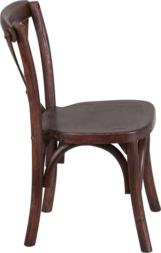 Vista 3 de Flash Furniture HERCULES Series Silla de caoba con respaldo cruzado para niños Acabado teñido a mano, construcción duradera, uso comercial