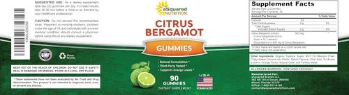 Vista 5 de aSquared Nutrition Gomitas de bergamota cítrica – Suplemento de extracto de bergamota cítrica de 500 mg por porción – Alternativa de goma pura a