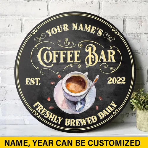 Vista 3 de Artsy Woodsy Letrero personalizado de madera para barra de café (no tallada o neón), placa de pared para decoración de cocina, regalos 01