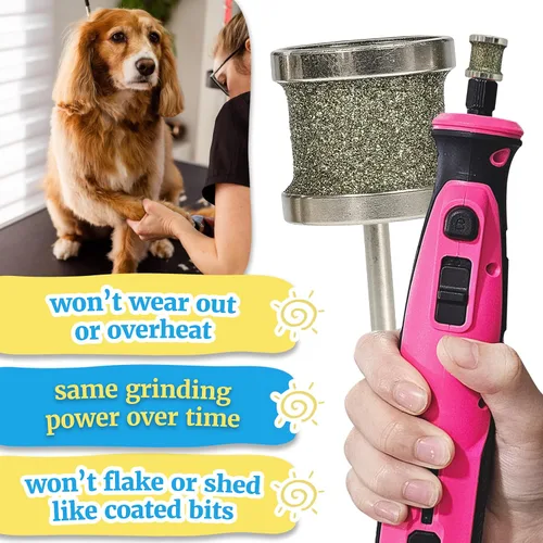 Vista 6 de Diamondg Broca para molinillo de uñas para perro, 1 paquete – Compatible con Dremel, broca de diamante para uñas de mascotas con cuerpo de grano 60