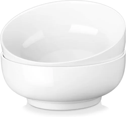 Vista 11 de MALACASA Juego de Tazones para Ensalada, 44 OZ (7") Tazones Grandes para Sopa Tazones para Cereal para Cocina, Juego de Tazones de Cerámica Blanca