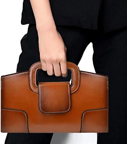 Vista 7 de Goclothod Bolso de mano con asa superior para mujer estilo vintage con solapa bandolera