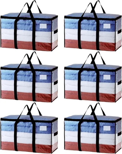 Vista 13 de TAILI - Bolsas de mudanza extra grandes, paquete de 10 bolsas negras resistentes para almacenamiento con ventana visible, asas envolventes