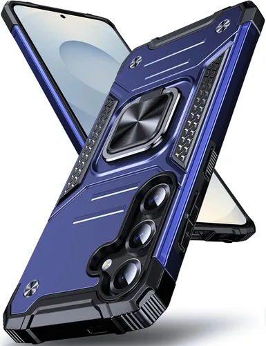 Vista 33 de DASFOND Diseñada para funda Galaxy S8 con soporte, anillo metálico giratorio mejorado de 360°, soporte kickstand de grado militar, resistente a