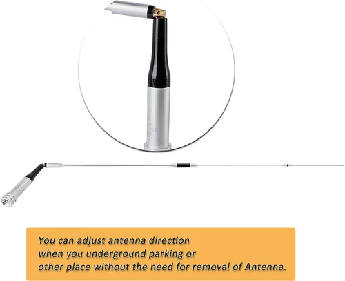 Vista 3 de HYS Amateur VHF/UHF antena de radio móvil, 42.7 pulgadas, transceptor FM UHF antena macho para 6.6 ft 27.6 in 144 Mhz/430 Mhz de banda dual portátil