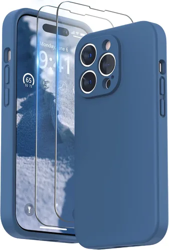 Vista 8 de SURPHY Funda diseñada para iPhone 14 Pro Max con protector de pantalla, (con protección de cámara y forro de microfibra suave), funda de silicona