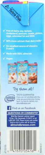Vista 3 de Blue Diamond Growers - Leche de almendras con brisa de almendras sin azúcar, vainilla - 32 onzas (paquete de 2)