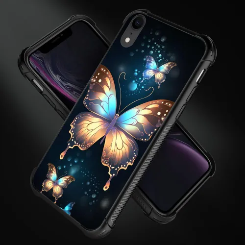 Vista 222 de Funda compatible con iPhone 8, a prueba de golpes, antiarañazos, bandera de ciervos de cola blanca de grano de madera estadounidense
