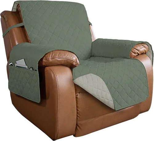 Vista 187 de PureFit - Funda de sofá acolchada reversible, protector de muebles impermeable, funda de sofá lavable con espuma antideslizante y correas elásticas