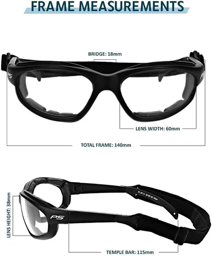 Vista 3 de Gafas de seguridad de transición que incluyen junta de espuma y correa para convertir en gafas