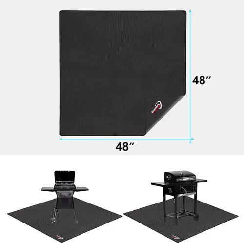 Vista 7 de DocSafe Alfombrilla grande para debajo de la parrilla, 48 pulgadas, cuadrada y redonda