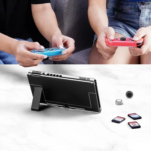 Vista 7 de JINGDU Funda protectora compatible con Switch NS 2017, accesorios de cubierta de TPU acoplable para consola de interruptores y Grip Joy-Con