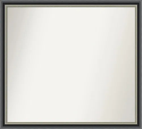 Vista 195 de Amanti Art Espejo de baño negro para sobre el fregadero, 23 x 23 pulgadas, espejo cuadrado negro Ashton, marco de madera tradicional mediano, se