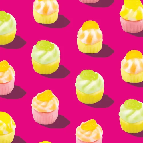 Vista 4 de efrutti - Mini cupcakes, caramelos de goma afrutados, envueltos individualmente, 60