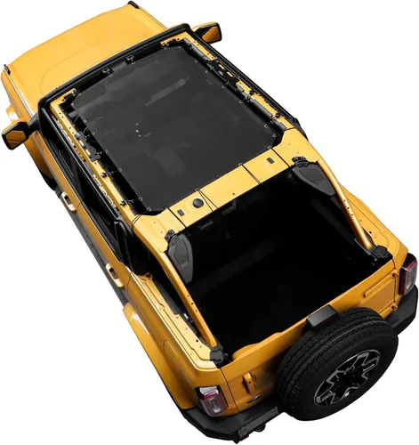 Vista 10 de JeCar Parasol de malla para el techo del bikini de longitud completa, accesorios exteriores para Ford Bronco de 4 puertas 2021 2022, color negro