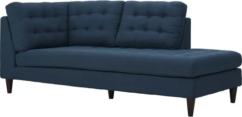 Vista 29 de Sofá esquinero Modway Empress, estilo de mediados de siglo, tapizado de tela en avena, Tela, Celeste