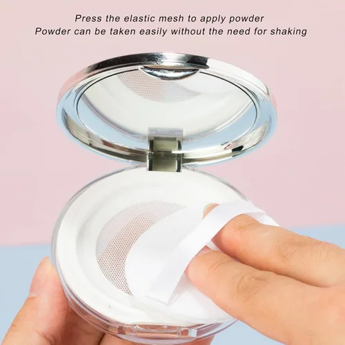 Vista 3 de Recipiente de polvo de maquillaje vacío, contenedor de polvo suelto con soplo, contenedor compacto de plástico reutilizable para polvo suelto