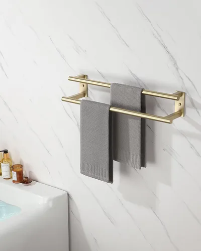 Vista 6 de Alise Toallero doble para baño, soporte para toallas de pared de 24 pulgadas, toalleros para baño, colgador de toallas de acero inoxidable SUS304