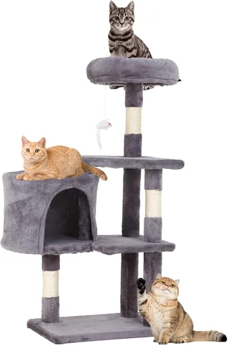 Vista 16 de FDW Torre de árbol para gatos de 54 pulgadas Ceniciento Centro de Ashy