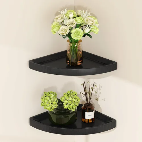 Vista 12 de YMYNY Set of Corner Floating Shelves for Wall Mount 12" White