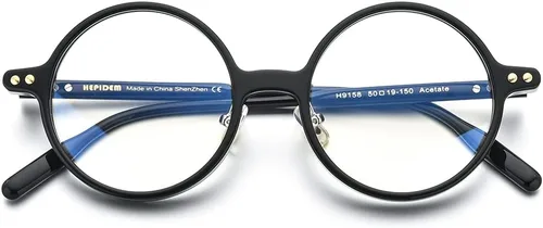 Vista 4 de HEPIDEM Gafas ópticas redondas de acetato para hombre, gafas ópticas, gafas de marco Zolman