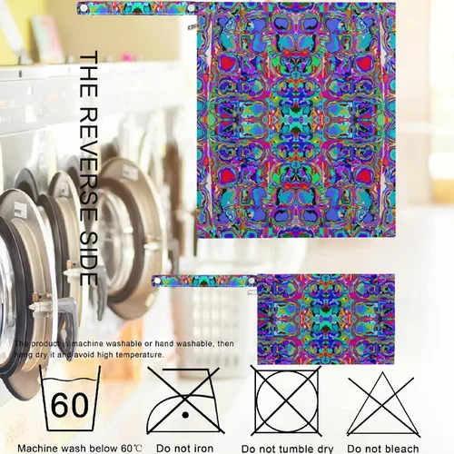 Vista 6 de visesunny Bolsa húmeda de estilo étnico con estampado de teñido anudado, 2 piezas, con bolsillos con cremallera, lavable, reutilizable, espaciosa