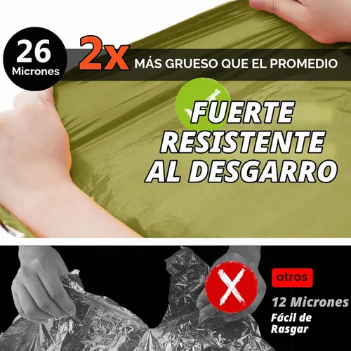 Vista 3 de Frelaxy - Paquete de 2 mantas de emergencia, extra gruesas y grandes Verde militar - Paquete de 2