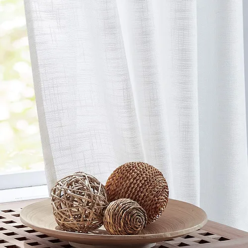Vista 16 de FMFUNCTEX Cortinas semitraslúcidas de lino para dormitorio, cortinas blancas de 45 pulgadas de largo para sala de estar, cortinas cortas con ojales