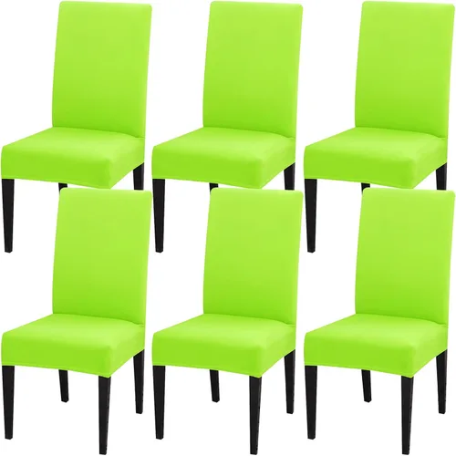 Vista 27 de Juego de 4 fundas para sillas de comedor, fundas elásticas de elastano para sillas de comedor, extraíbles y lavables, protectores desmontables