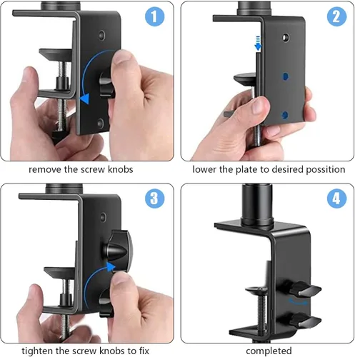 Vista 5 de Paquete de 1 luz LED para llave de escritorio, luz de video con soporte de abrazadera en C, 9 filtros de color, iluminación de fotografía de estudio