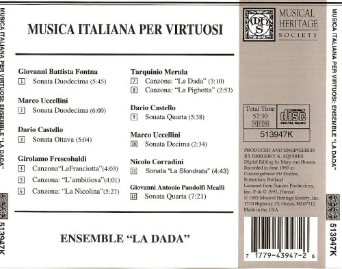 Vista 2 de Musica Italiana per Virtuosi Audio CD