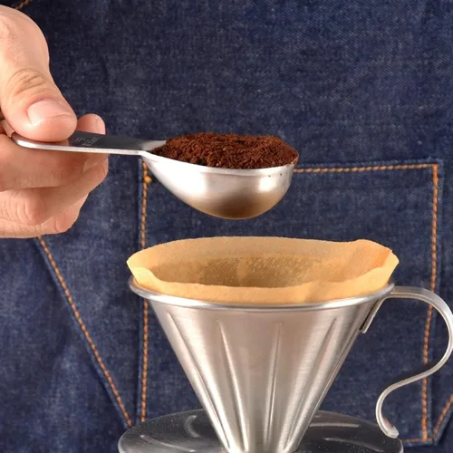 Vista 6 de Cuchara de café Juego de 3 piezas Cuchara medidora de acero inoxidable, cuchara de café 1 cucharada (0.5 fl oz, plata) Adecuado para café molido
