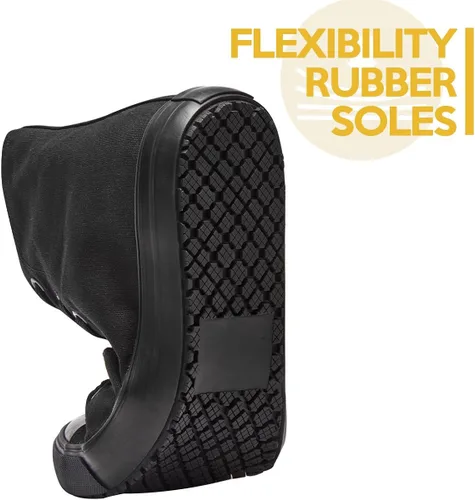 Vista 5 de Zapatos de trabajo de lona antideslizantes para hombres y mujeres, para servicio de comida, color negro, casual, zapatos de servicio de restaurante