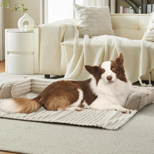 Vista 2 de WINDRACING Sofá cama de lujo para perro, funda lavable y calmante para perros, protector de sofá cama impermeable, tapete para cama de mascotas