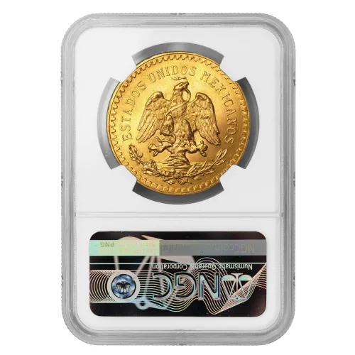Vista 3 de 1947 Mexican Gold 50 Pesos Coin Brilliant Uncirculated 50 Pesos NGC BU