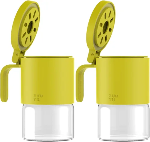 Vista 11 de Zuutii Tarros de vidrio para especias a prueba de humedad con cucharas, juego de 2 botellas de especias de 10 onzas / 10.1 fl oz, mini tarros