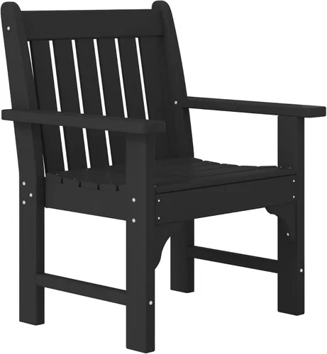 Vista 4 de WestinTrends Malibu Outdoor Patio HDPE Adirondack Silla de comedor para patio, color negro