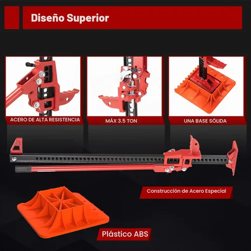 Vista 2 de BUNKER INDUST Farm Jack de 48" con Jack Base Mate, Placa de Soporte de Gato de Alta Elevación para Neumáticos Todo Terreno Arena Barro Nieve Kit