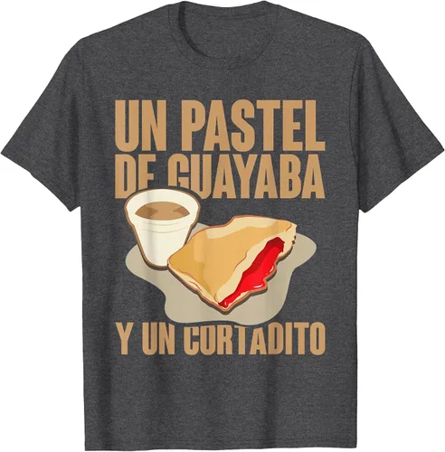 Vista 50 de Funny Cuban Coffee Guayaba Guava Breakfast T Shirt T-Shirt Asphalt Grey