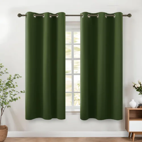 Vista 50 de KOUFALL Cortinas de Baño Aqua para Ventana, Juego de 2 Paneles Decoración Costera Cortinas Cortas Opacas para Ventana Pequeña de Cocina Puerta
