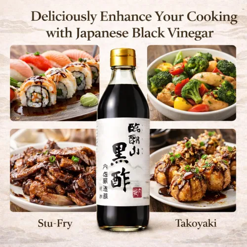 Vista 4 de Vinagre negro japonés – UCHIBORI Rinkosan Kurozu, auténtico vinagre doble de arroz integral naturalmente fermentado con rico sabor a Umami – Vinagre