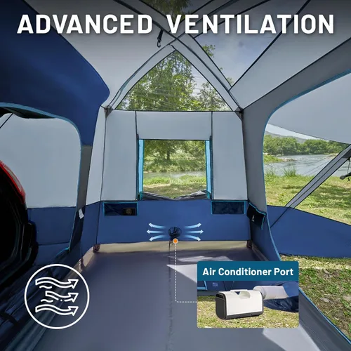 Vista 7 de TIMBER RIDGE 5-9 Person SUV Tent with Screen Porch and Awning for Family Camping, Weather Resistant and Portable Van or Car Tent, Includes Rainfly