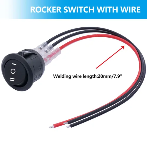 Vista 4 de Twidec/5 piezas Interruptor basculante redondo de 12V ON/OFF/ON AC 6A/250V 10A/125V SPST 3 pines 3 posiciones interruptor de palanca para coche