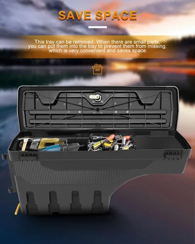 Vista 4 de ROADFAR Reemplazo de caja de almacenamiento para caja de camioneta del lado izquierdo del conductor para Jeep Gladiator 2020-2023, tapa
