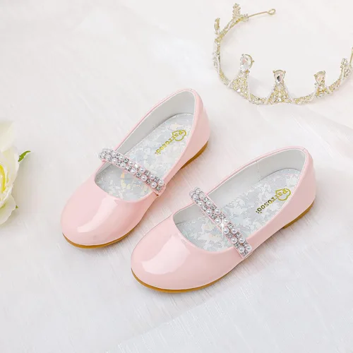Vista 4 de Parrosoo Zapatos de vestir para niñas, zapatos Mary Jane, zapatos de ballet, zapatos de tacón bajo para niña, escuela, princesa, zapatos de boda