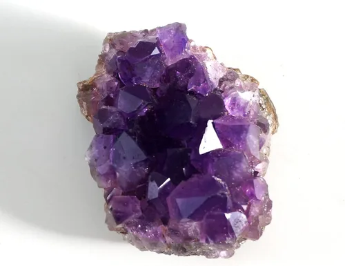 Vista 3 de Juego de cristales curativos, 1 piedra natural de amatista uruguaya, 1 pirámide de cristal de cuarzo rosa natural y 1 yeso de cristal natural