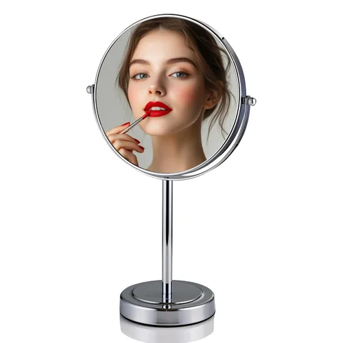 Vista 13 de OVENTE Espejo de maquillaje de mesa de 7 pulgadas, aumento de 1X y 5X, lupa redonda giratoria de doble cara, ideal para aparadores, tocador, oficina
