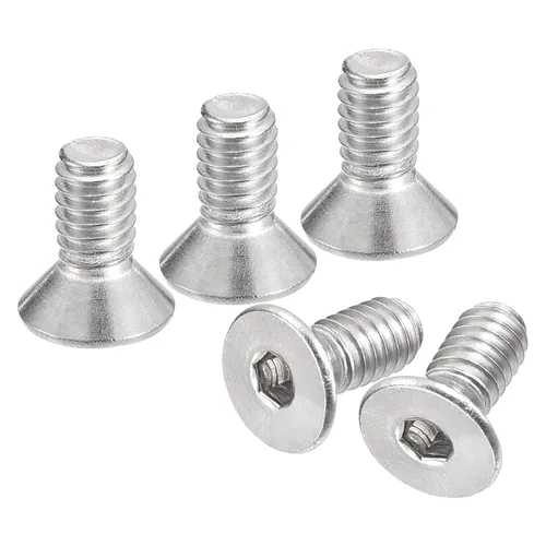 Vista 22 de uxcell tornillos de cabeza avellanada plana #8-32x1/2, 25 piezas de tornillos de cabeza plana con llave hexagonal de acero inoxidable 304, rosca