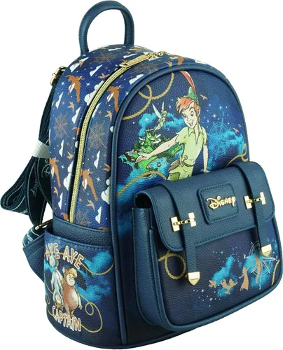 Vista 2 de Wondapop Disney Peter Pan - Mini mochila de piel vegana de 11 pulgadas, marino, Peter